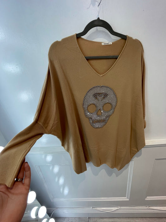 SKULL Top Beige