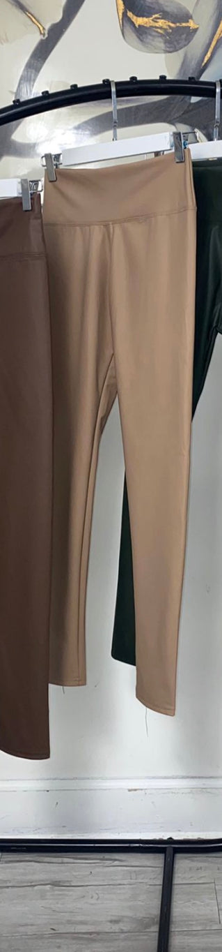 LOLA Leather Look Leggings Caramel