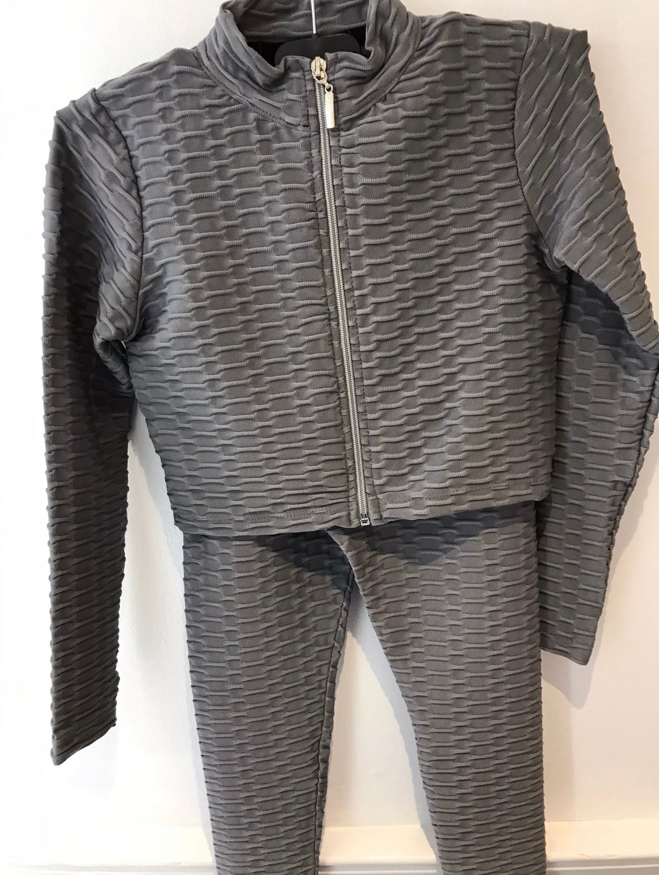 Tik Tok Waffle Tracksuit Grey